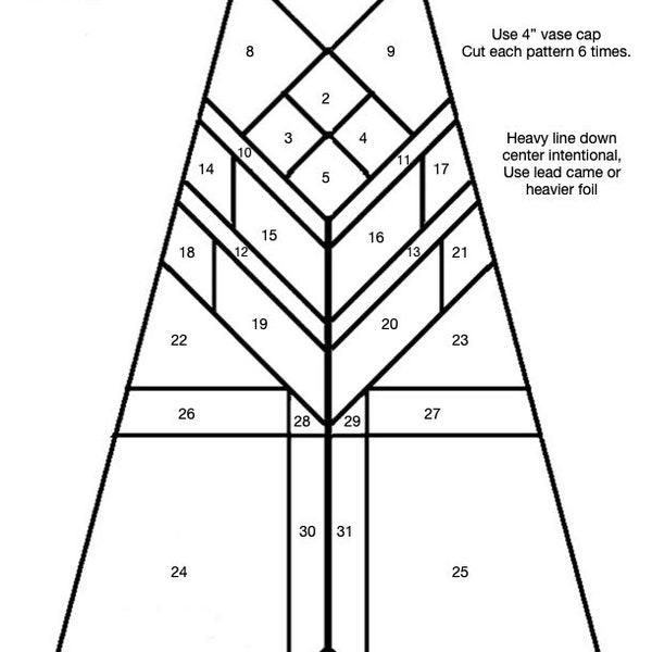 Frank Lloyd Wright Table Lamp Stained Glass Pattern