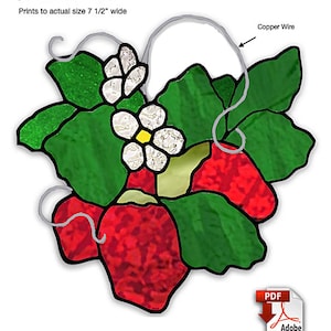 Strawberries Stained Glass Pattern