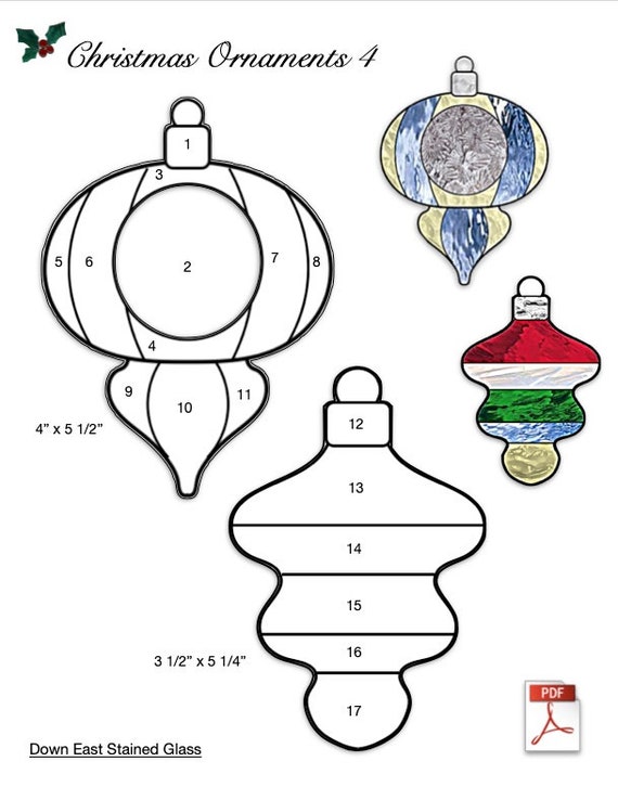 Christmas Ornaments 3 Stained Glass Patterns PDF 