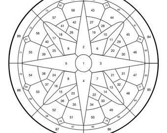 Compass Rose Stained Glass Pattern