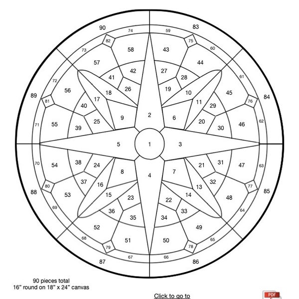 Compass Rose Stained Glass Pattern