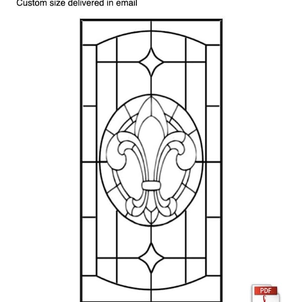 Fleur De Lis Stained Glass Cabinet Pattern PDF