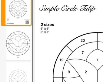 Simple Circle Tulip Stained Glass Pattern