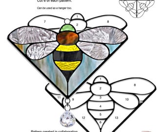 Bee Spinner and Hanger Stained Glass Pattern