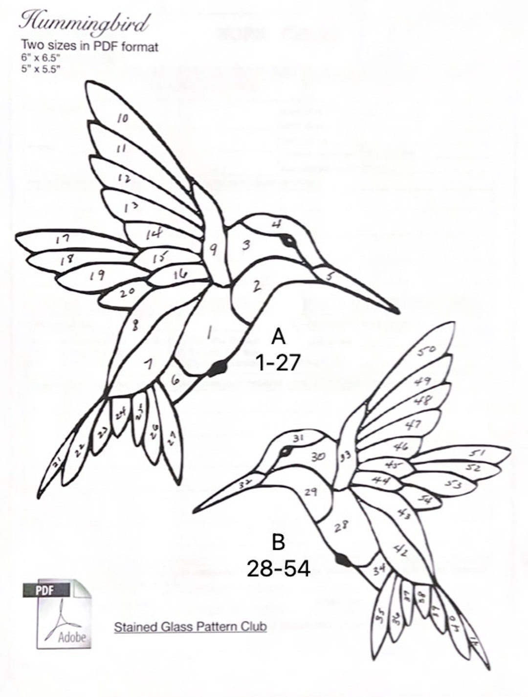 Free Stained Glass Patterns Printable Hummingbird - Pattern & Stencils