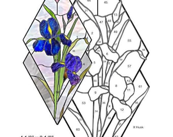 Motif vitrail iris losanges