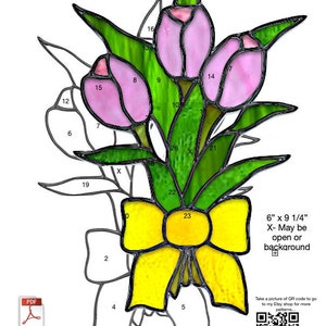 Tulip Bouquet Stained Glass pattern