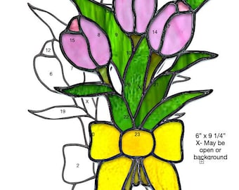 Tulip Bouquet Stained Glass Pattern