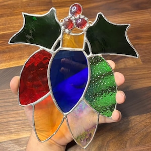 Modèle de vitrail de bouquet de bulbes de Noël PDF