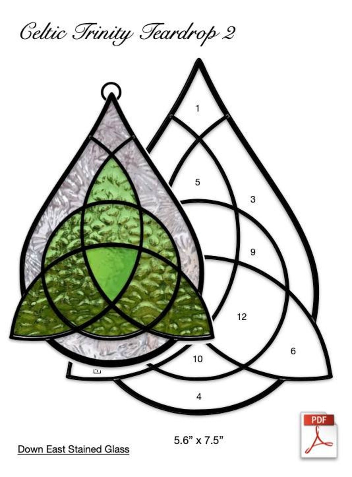 Celtic Trinity Teardrop Stained Glass Pattern Set - Etsy