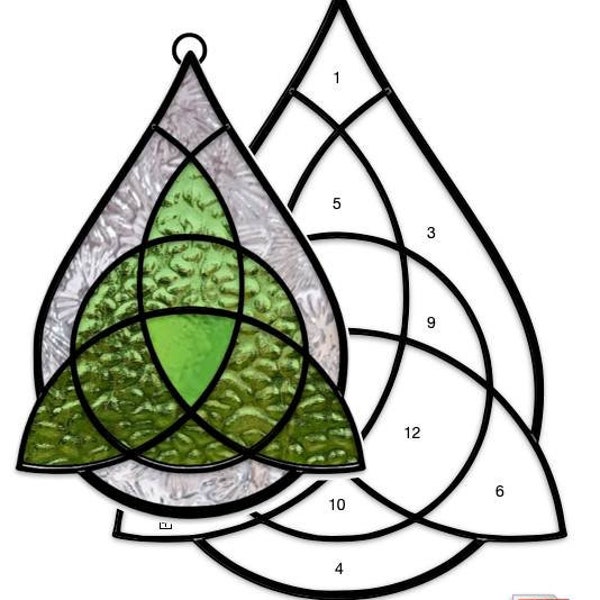 Celtic Trinity Teardrop Stained Glass Pattern Set