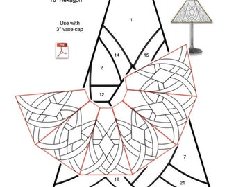 Celtic Knot Hexagon Lamp Stained Glass Pattern