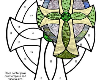 Celtic Cross Stained Glass Pattern PDF