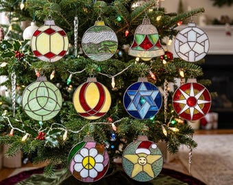 Christmas Ornament 10 Pack~ New stained glass patterns for 2026.