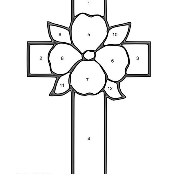 Dogwood Cross Stained Glass Pattern PDF