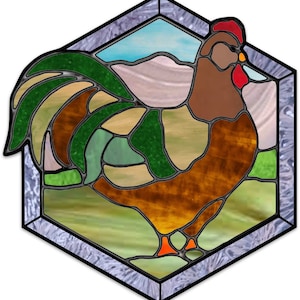 Rooster Stained Glass Pattern PDF