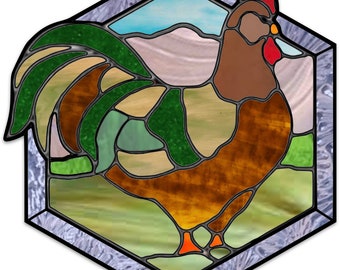 Rooster Stained Glass Pattern PDF