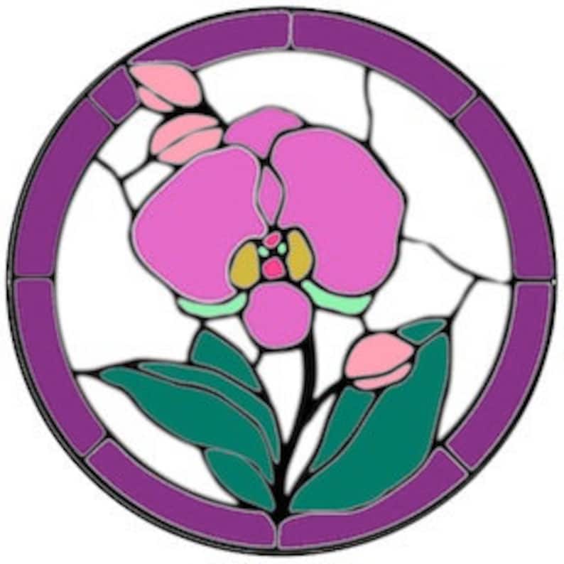 Orchid Stained Glass Pattern PDF Etsy