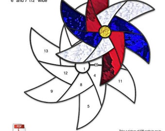 Patriotic Pinwheel Stained Glass Pattern