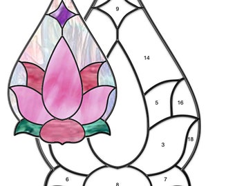 Lotus Teardrop Stained Glass Pattern