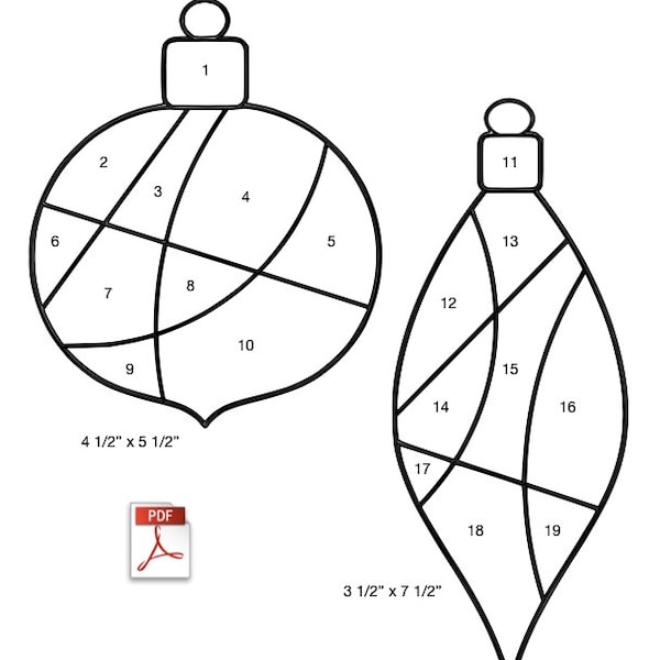 Christmas Abstract Ornaments Stained Glass Patterns  PDF