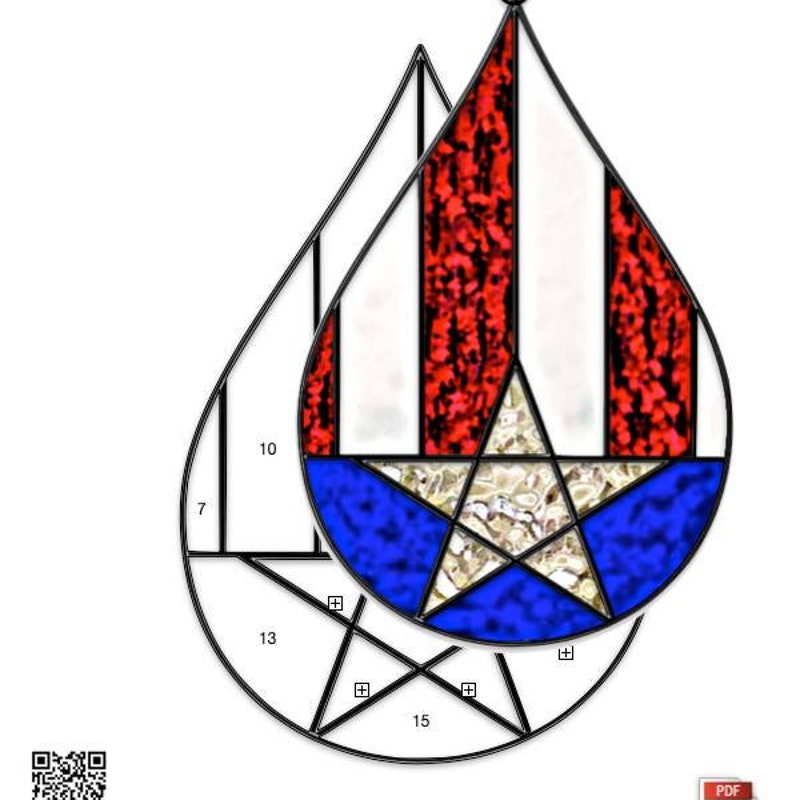 American Flag Stained Glass Patterns Etsy