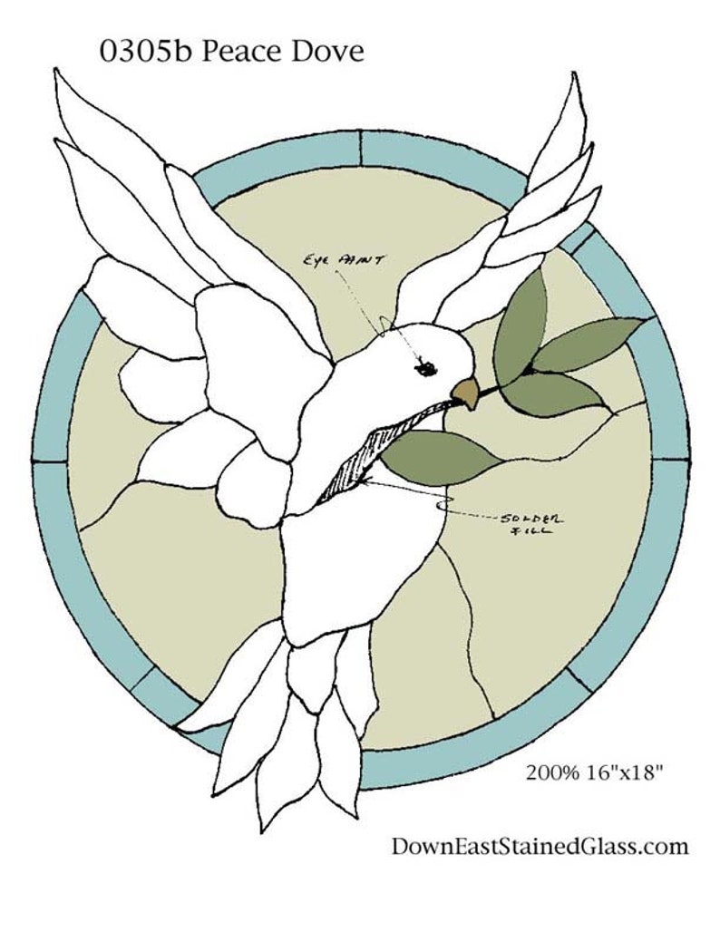 Peace Dove Stained Glass Pattern - Etsy
