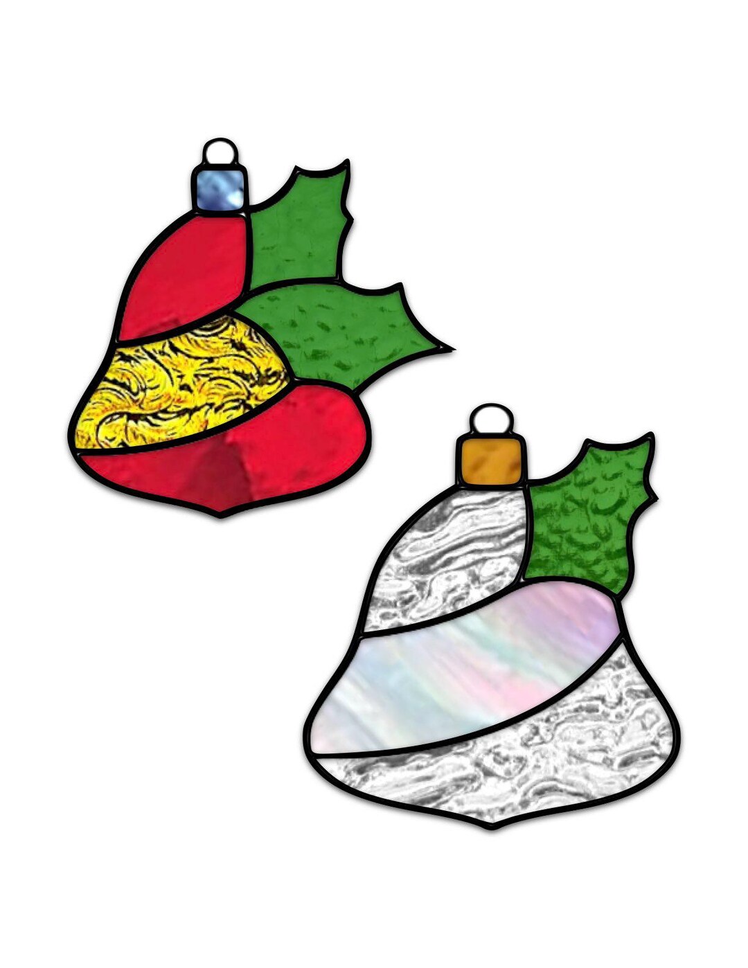 簡単なクリスマスベルのオーナメントのステンドグラス模様 - Etsy 日本