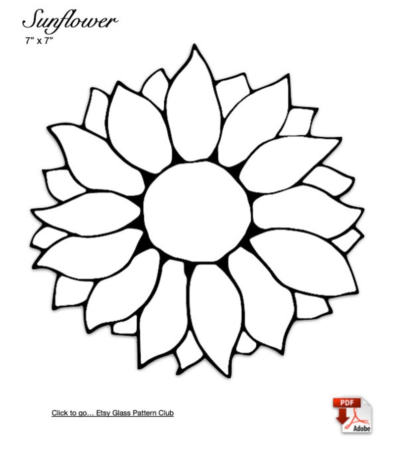 Sunflower Stained Glass Pattern Etsy