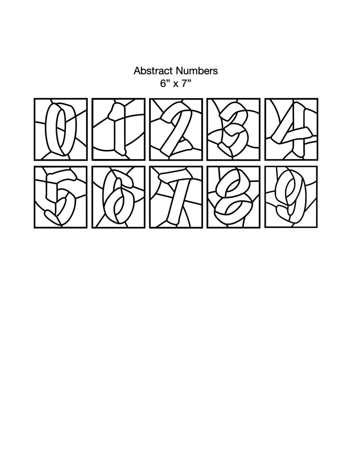 Abstract Numbers Stained Glass Patterns PDF & JPEG - Etsy