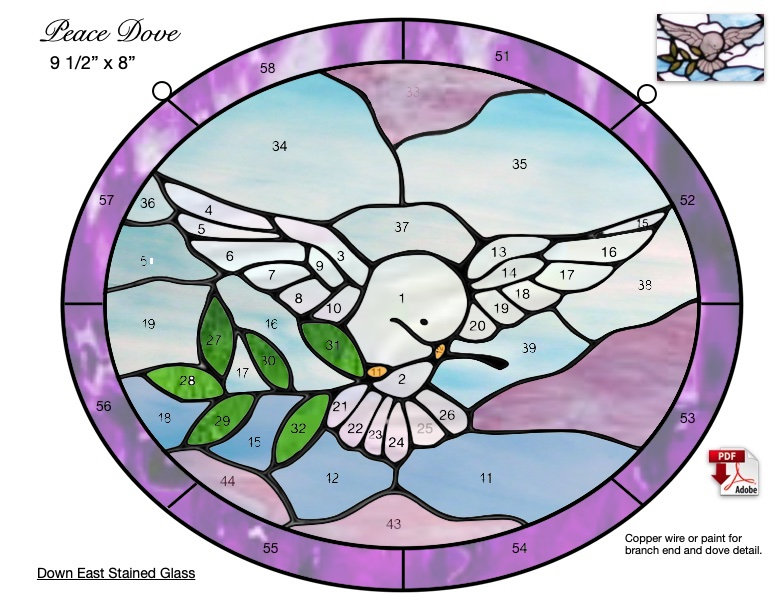 Peace Dove With Olive Branch Stained Glass Pattern - Etsy