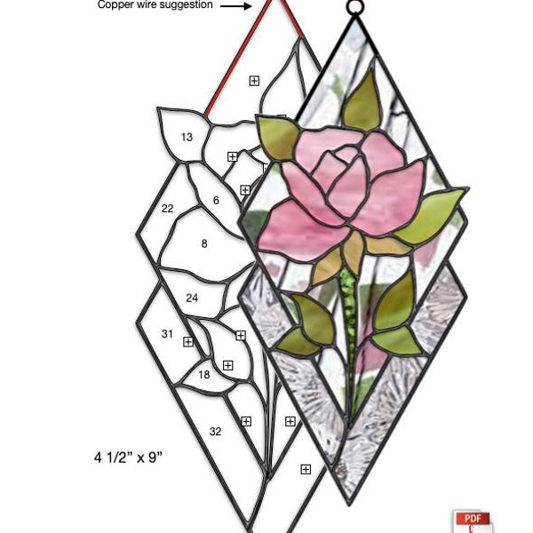 Rose Diamond Stained Glass Pattern