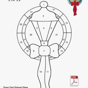 Christmas Lamp Post Stained Glass Pattern PDF