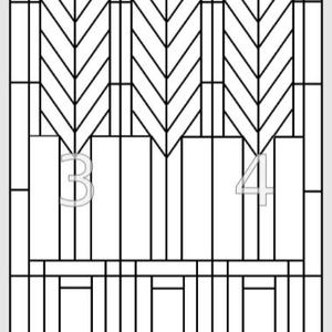 Frank lllloyd Wright 15 "x 24" Glasmalerei