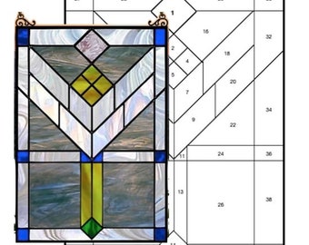 FLW (Frank Lloyd Wright) Window Insert Stained Glass Pattern