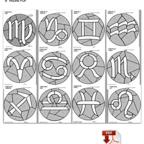 Zodiac Signs Stained Glass Patterns - Etsy Canada