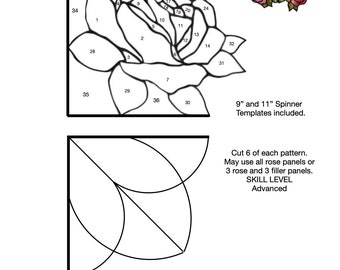 Rose Spinner Stained Glass Pattern