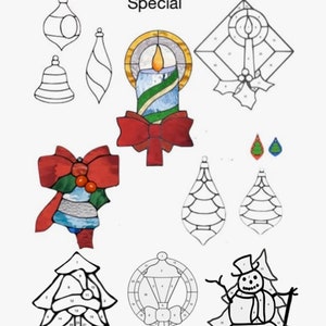 Christmas 8 Pack Stained Glass Patterns PDF