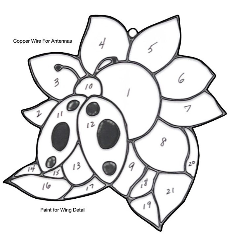Lady Bug Stained Glass Pattern PDF - Etsy