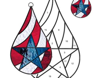 Patriotic Teardrop Stained Glass Pattern