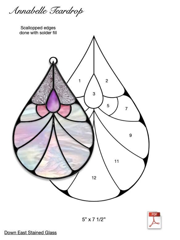 Annabelle Teardrop Glasmalerei-Muster
