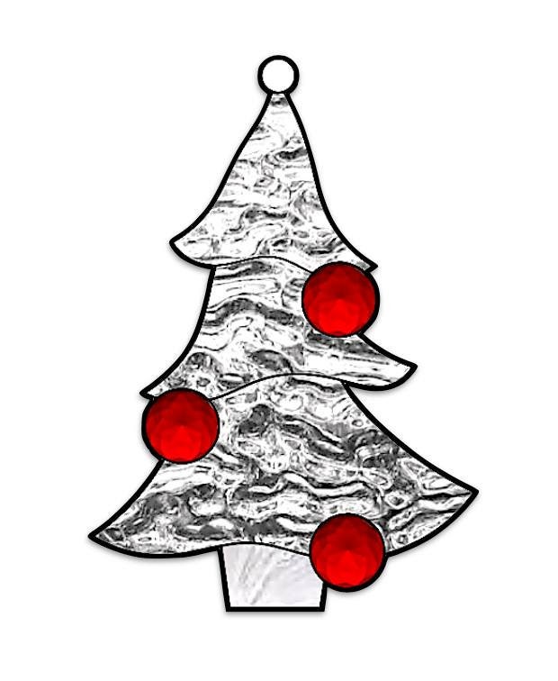 Easy Christmas Tree Stained Glass Pattern PDF - Etsy