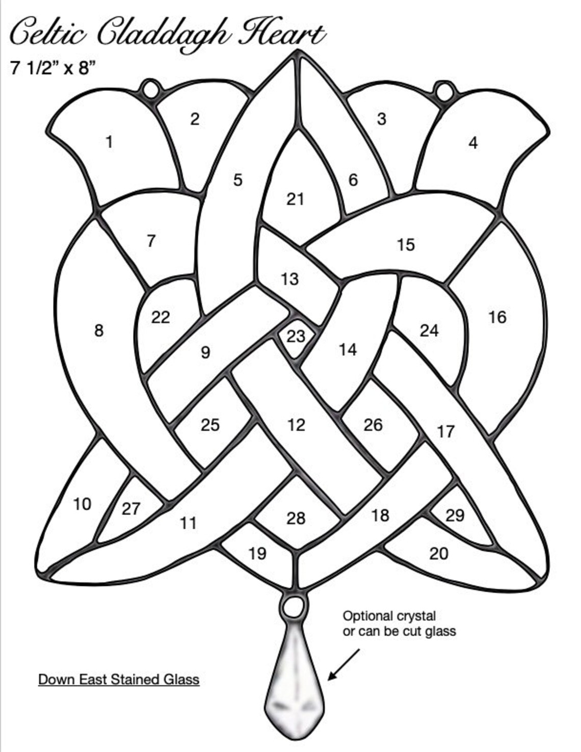 Celtic Claddagh Heart Stained Glass Pattern Printed Card Stock - Etsy