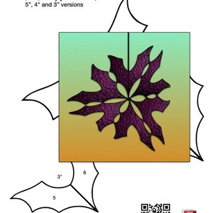 May include: A purple bat-shaped stained glass spinner with a gradient background of green and orange. The text "BAT SPINNER" is above the image, with size options of 5", 4", and 3". The design includes a QR code and a PDF icon.
