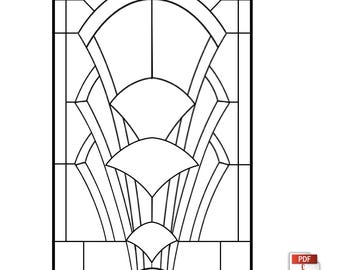 Diseño de vidrieras de plomo Art Déco