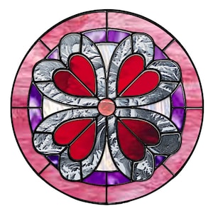 Hearts Mandala Beginner Stained Glass Pattern PDF