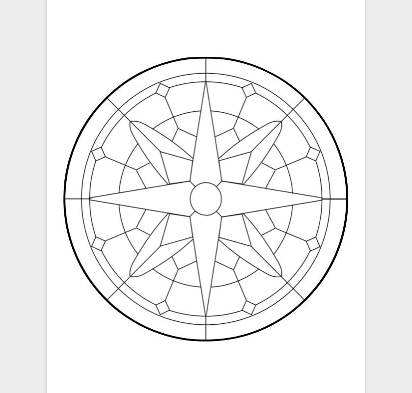 Compass Rose Stained Glass Pattern - Etsy