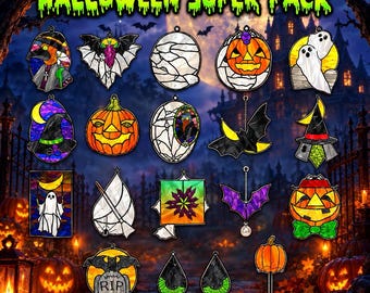 Pack de motifs de vitraux pour Halloween