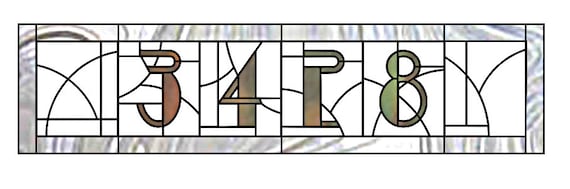 アールデコ調の数字とステンドグラスの模様 - Etsy 日本