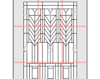 Frank Lloyd Wright 15" x 24 Buntglasmuster